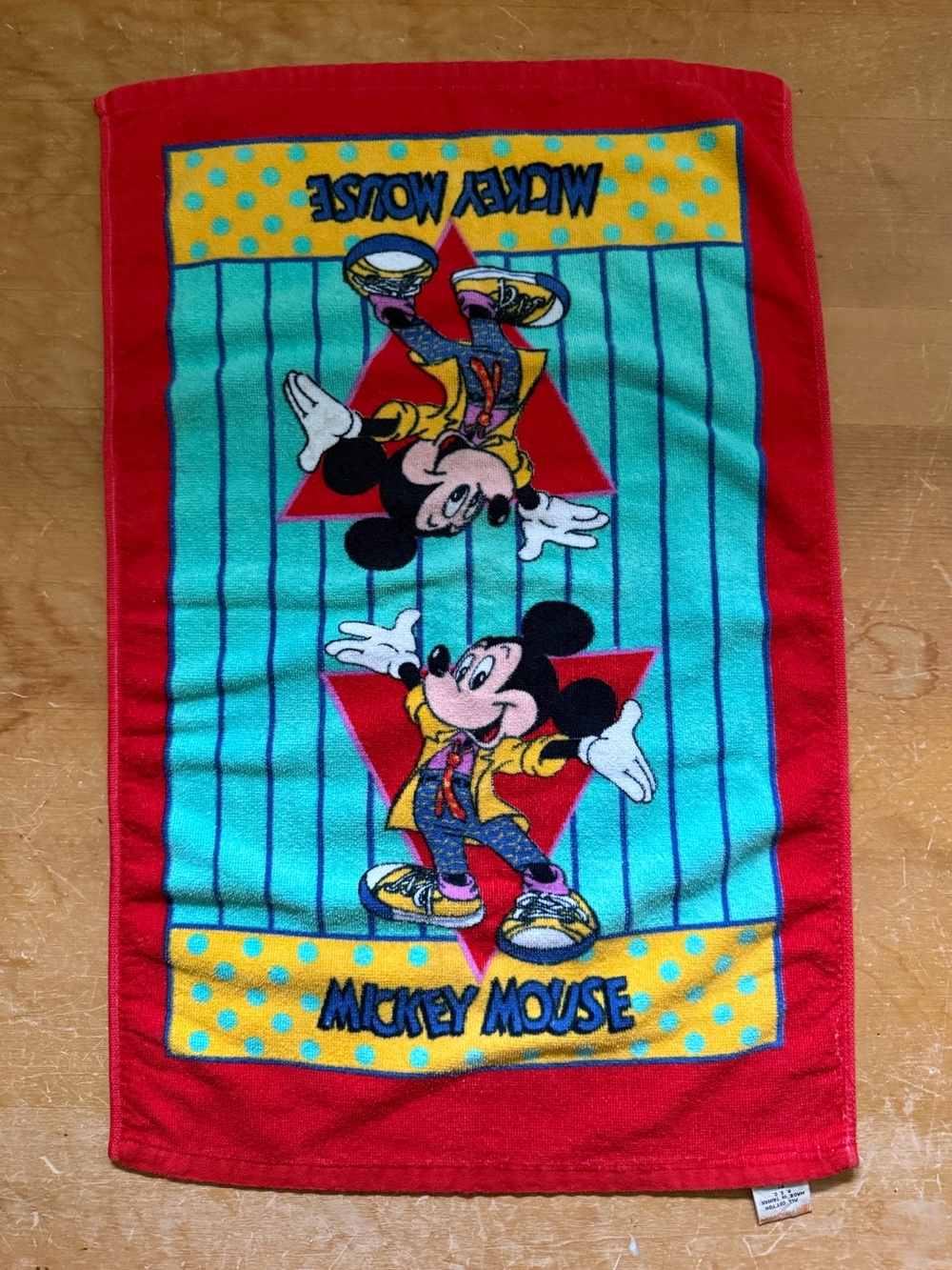 Vintage Mickey Mouse 80s/90s Cotton Hand Towel